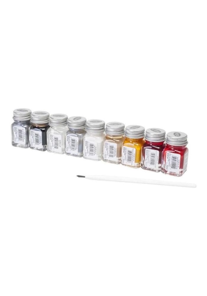 Testors Auto Detail Enamel Paint Set with 9 Colors and Brush - Image 2